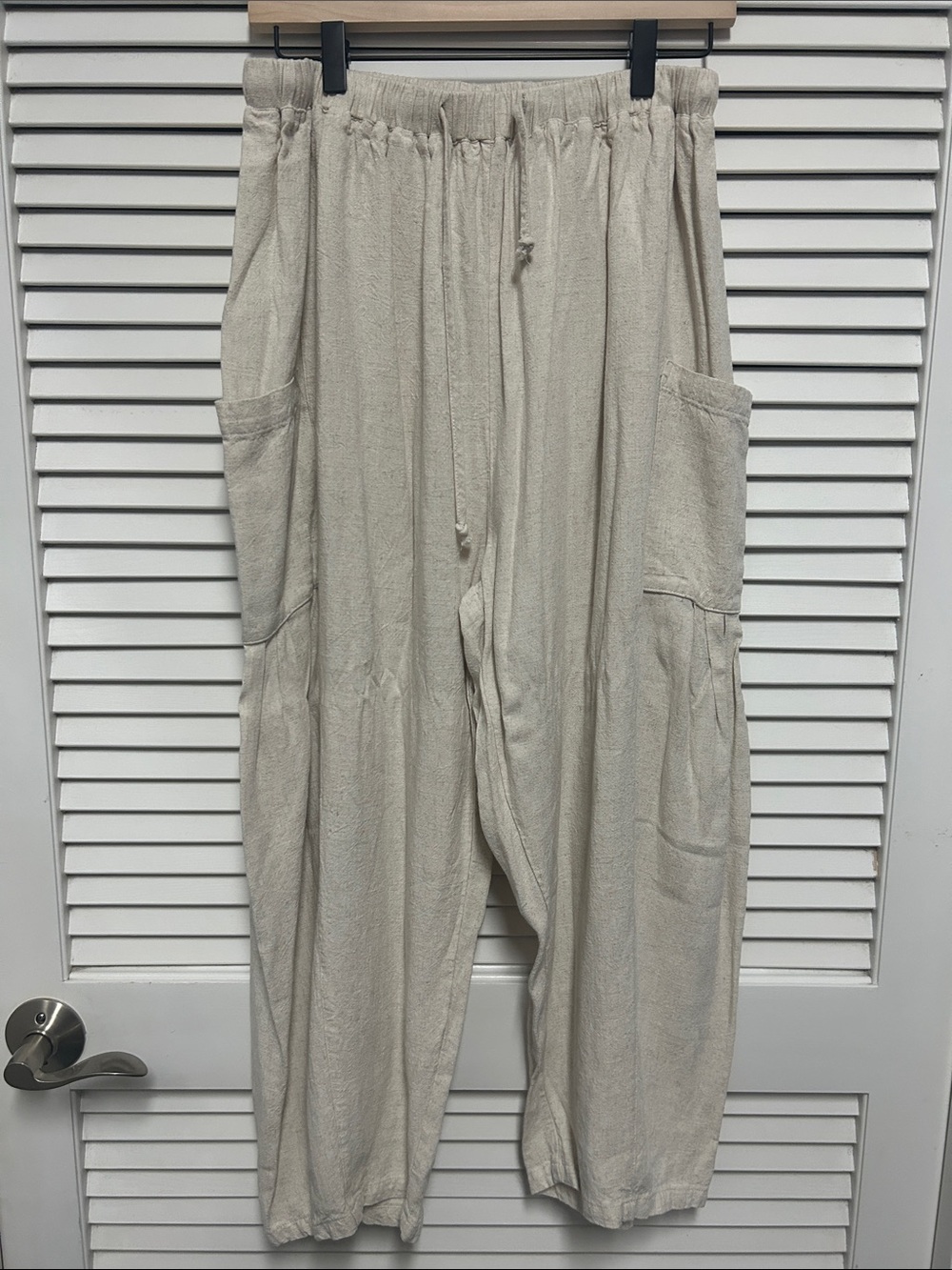 Boho Linen Color Flowy Pants